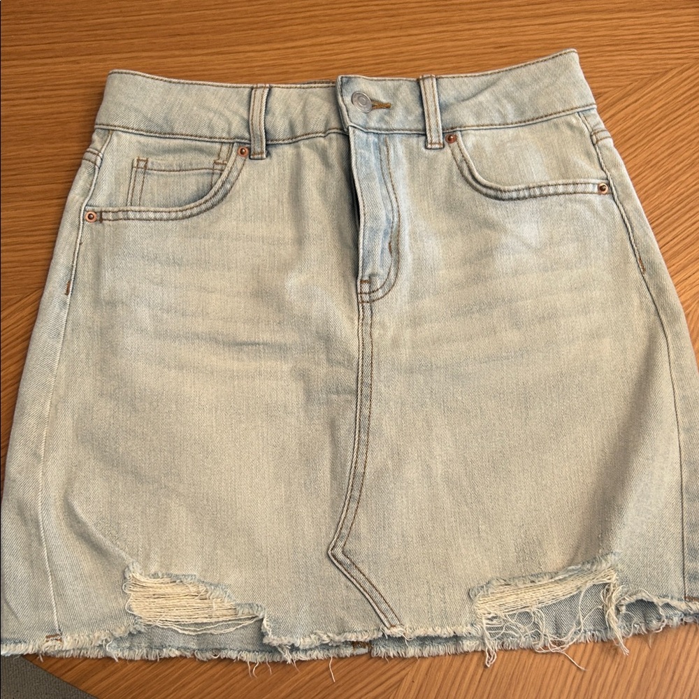 Wild Fable Distressed Denim Mini Skirt - Light Blue